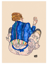 Egon Schiele Seated Woman Back View - Art Print